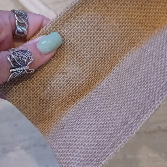 "Hello Weekend" Natural Burlap Tote Bag - Picture 4 of 7